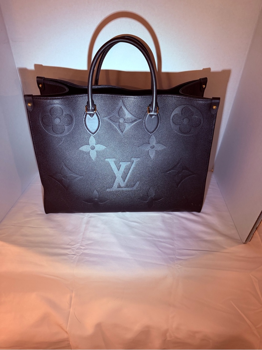 Louis Vuitton Black Embossed Monogram Tote